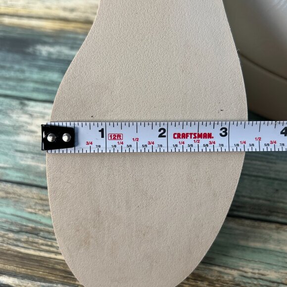 VINCE. Polina Platform Slide Sandal Womens Sz 6M Beige All Leather Slip On Wedge - Picture 8 of 12